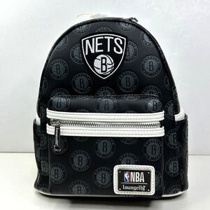 New Loungefly NBA Brooklyn Nets Debossed Mini Backpack Basketball NWT